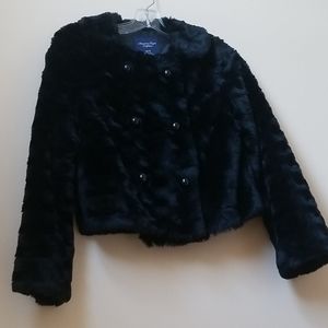 American Eagle Outfitters Black Faux Fur Jacket